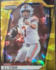2025 Panini Prizm Draft Picks Gold Cracked Ice C.J. Stroud Buckeyes #186
