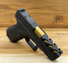 For Glock 19 Gen 3, Complete Slide, Gold TIN Barrel, BLACK - USA Made