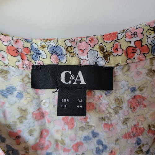 C And A Dress Floral Tiered Cottagecore Boho Size 42 Us 6 Long Sleeve - Picture 7 of 7