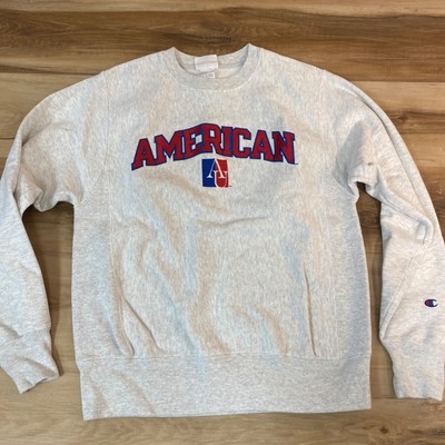American University Sweatshirt Mens Small Champion Reverse Weave Gray  Crewneck | eBay