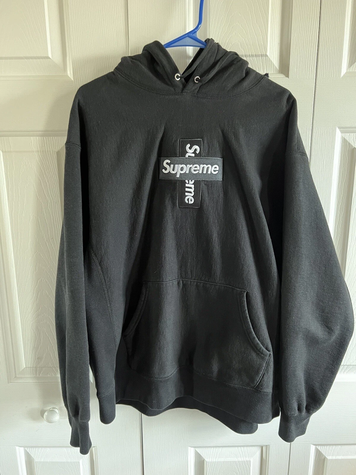 Supreme Cross Box Bogo sweat à capuche noir taille grande boîte logo EUC ? ? ? ? ? ? ?