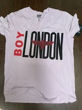 BOY London v neck size xlarge NEW Men's T-shirt light pink usa made %100 cotton
