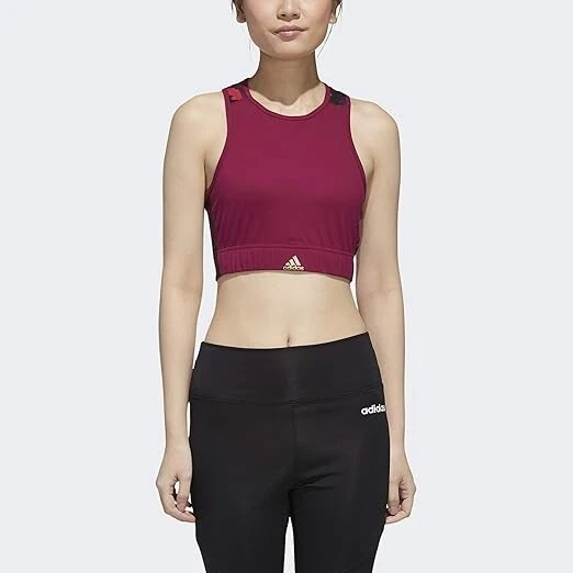 Adidas x Zoe Saldana Sports Tank Bra Womens Medium Pruple Racer Back Activewear - Image 2 of 4
