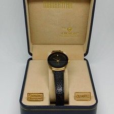 Manhattan by Croton Diamond Leather Band Quartz Analog Women's Watch New Battery