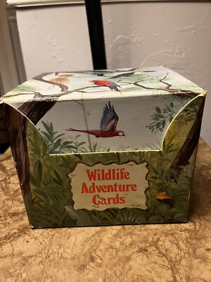 Vintage Grolier Wildlife Adventure Cards Boxed Education
