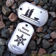 Christmas Geocaching Trackable Dog Tag Various Designs, Unactivated 