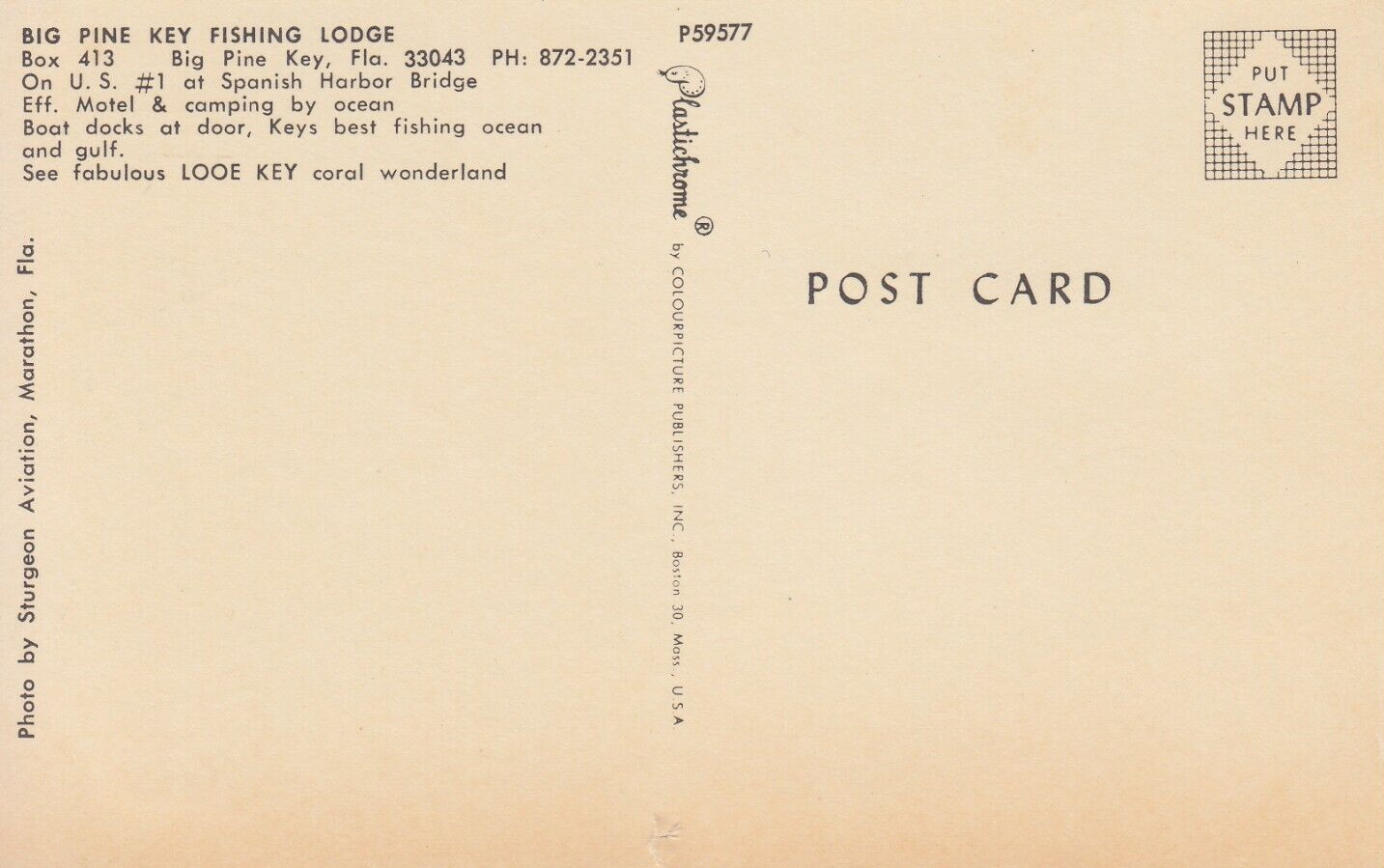 Big Pine Key Fishing Lodge FLORIDA US 1, Spanish Harbor Bridge, Eff