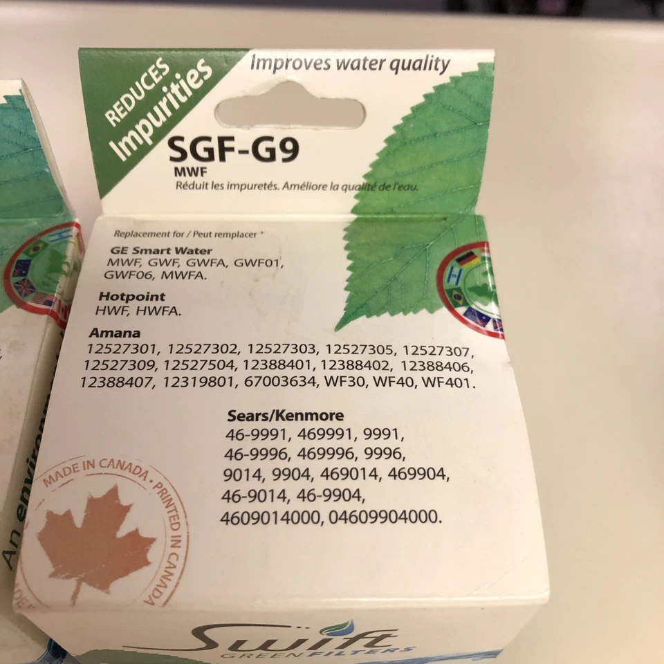 #9 GE MWF WF287 101057A Comparable Refrigerator Water Filter SGF-G9 2 Pack - Image 3 of 4