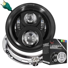Eagle Lights Black 7" Gen 2 LED Headlight & Ring for 1990 - 2013 Harley Touring