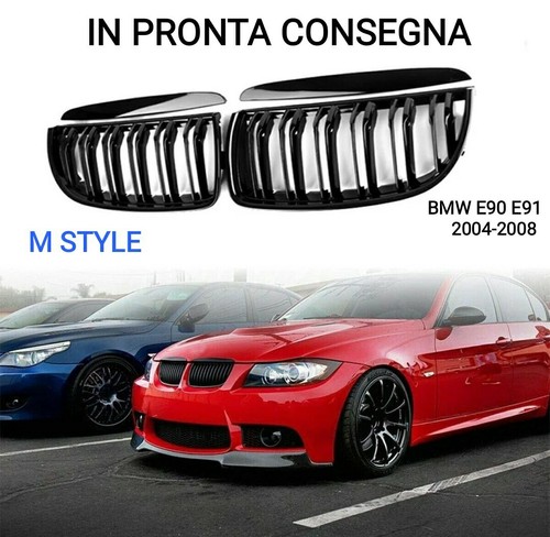 Sopracciglia Fari Per BMW Serie 3 E90 E91 - ABS Nero Lucido, 2005-2011, Per Berlina E Touring, Effetto Sportivo