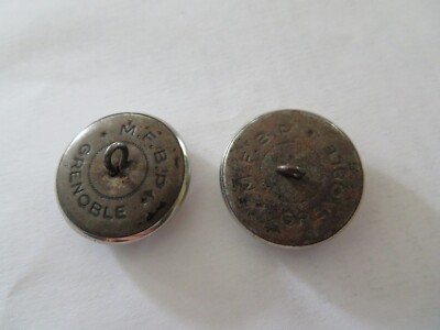 2 Boutons De Vénerie Anciens En Métal Noir - Sanglier, 2.5 Cm, Occasion
