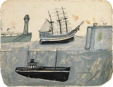 Ships in the Harbour : Alfred Wallis : 1928 British Naïve Maritime Folk Art