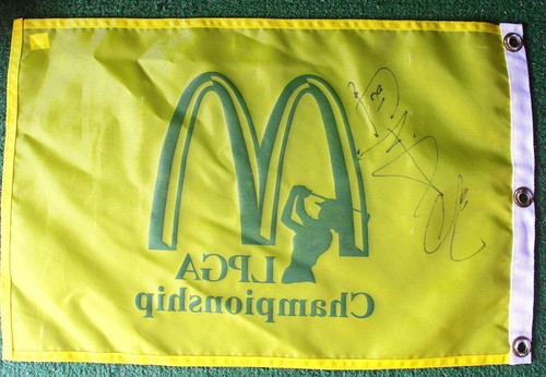 LPGA Campionship Pin Flag Auto Signature Unknown Yellow McDonalds - Picture 3 of 3