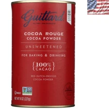 Unsweetened Cocoa Powder, Deep Red Dutch Process, 8oz Can for Baking