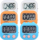 6 Pack Small Digital Kitchen Timer Magnetic Back and On/Off Switch,Minute Second