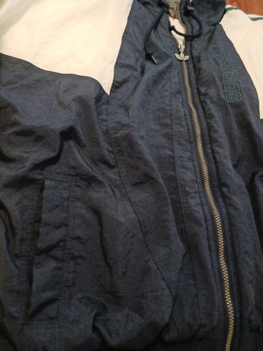 Adidas Vintsfe Puffer Medium Coat Dark Blue Zip Up - Picture 3 of 17