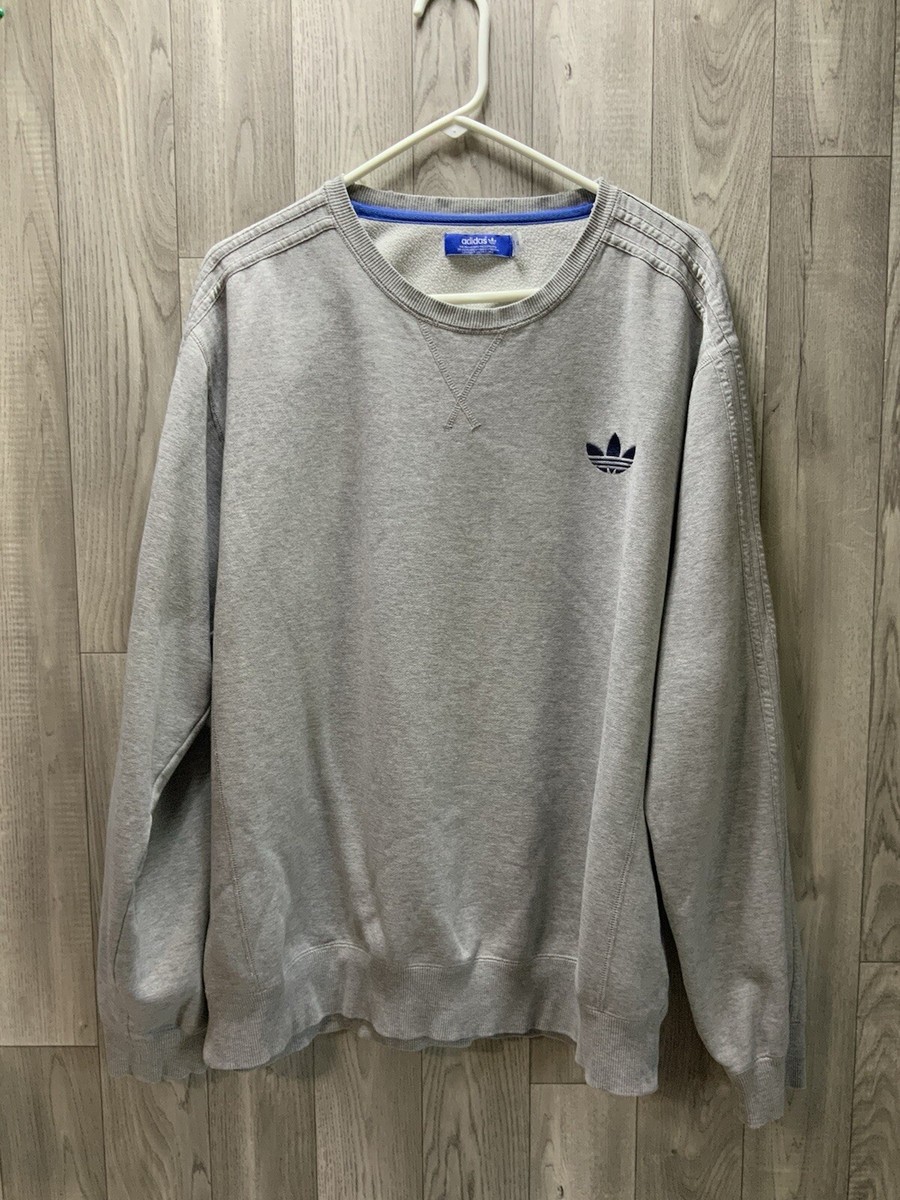 adidas originals sweatshirt with embroidered small logo grey