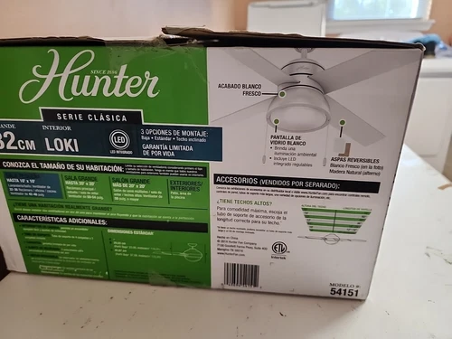 Hunter Loki 52 LED Loki 52" 4 Blade LED Indoor Ceiling Fan - White - Picture 3 of 11