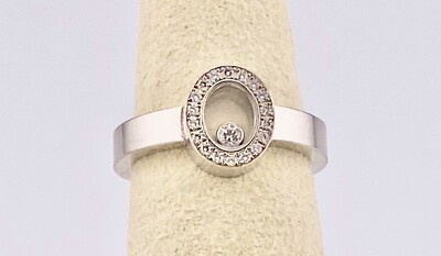 CHOPARD 18KW Gold Happy Diamond ring