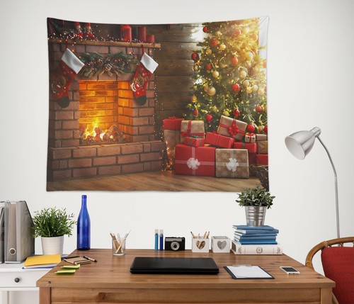 3D Weihnachten Xmas C153 Wandteppich zum Aufhängen Stoff Wandbild Foto Ann - Picture 2 of 5