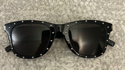 VINTAGE NEW YSL SL51 029 Black Metal Strass Stud Classic  display picture 3