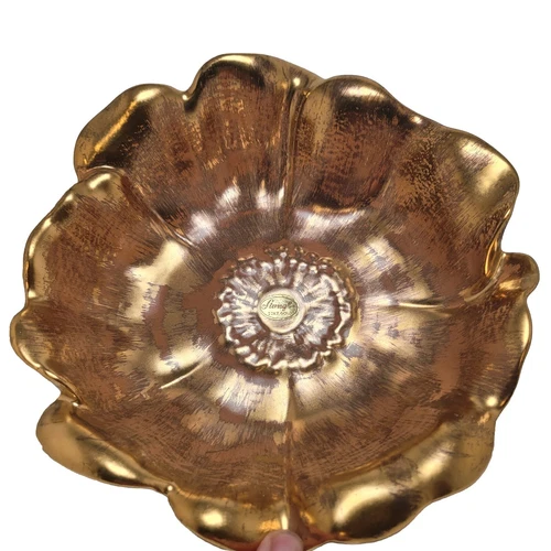 Stangl Granada 22K Gold-Hand Painted Mid Century Flower Bowl #3410-7