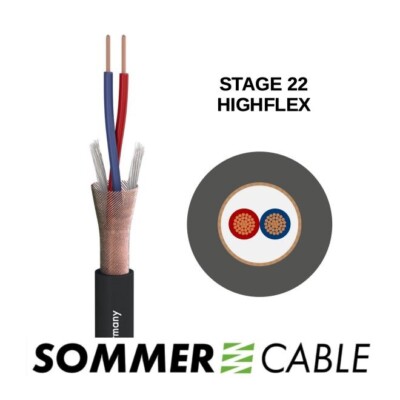 Sommer Stage 22 Highflex Mic Cable, 200-0001, Black   Bulk cable, per foot