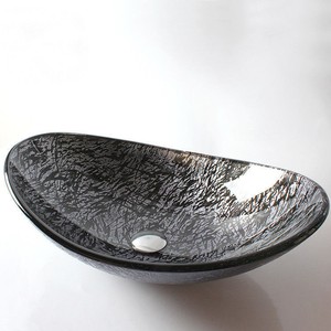 Modern Oval Shaped Glass Countertop Wash Basin Bathroom Sink In