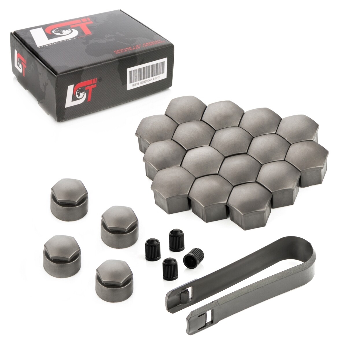 20X Caps Wheel Bolt Caps 17 Mm Gray Theft Resistant For AUDI TT 8J 8N FV