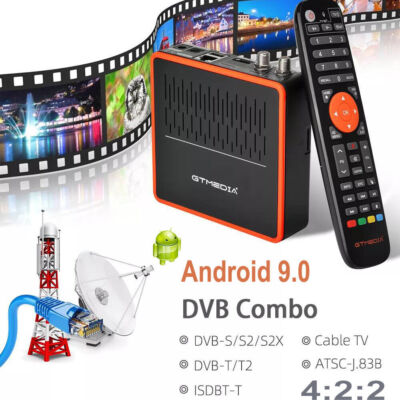 4K Android Smart TV Box Sat DVB-T/T2 WLAN Streaming Player mit Sprachsteuerung
