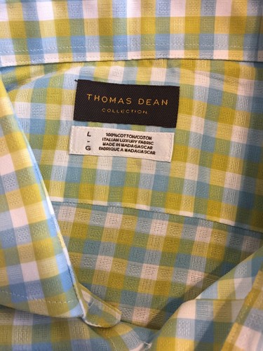 Camisa de vestir grande para hombre Thomas Dean LS con botones - Imagen 3 de 3