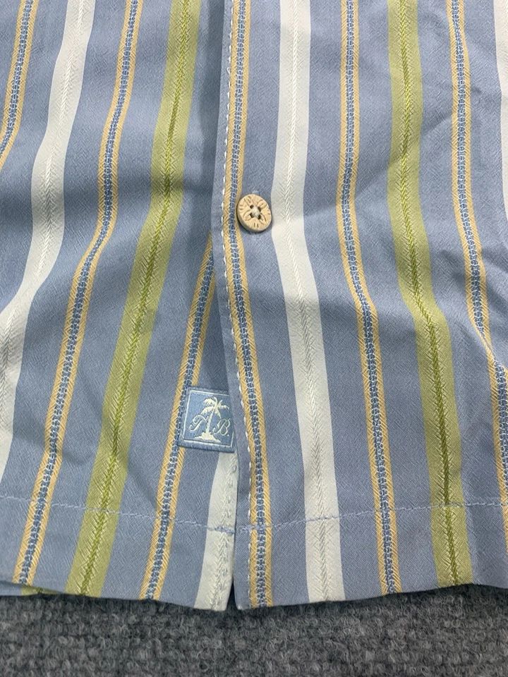 Tommy Bahama Shirt Mens 2XL Blue Striped Short Sleeve Button Up - Image 4 of 4