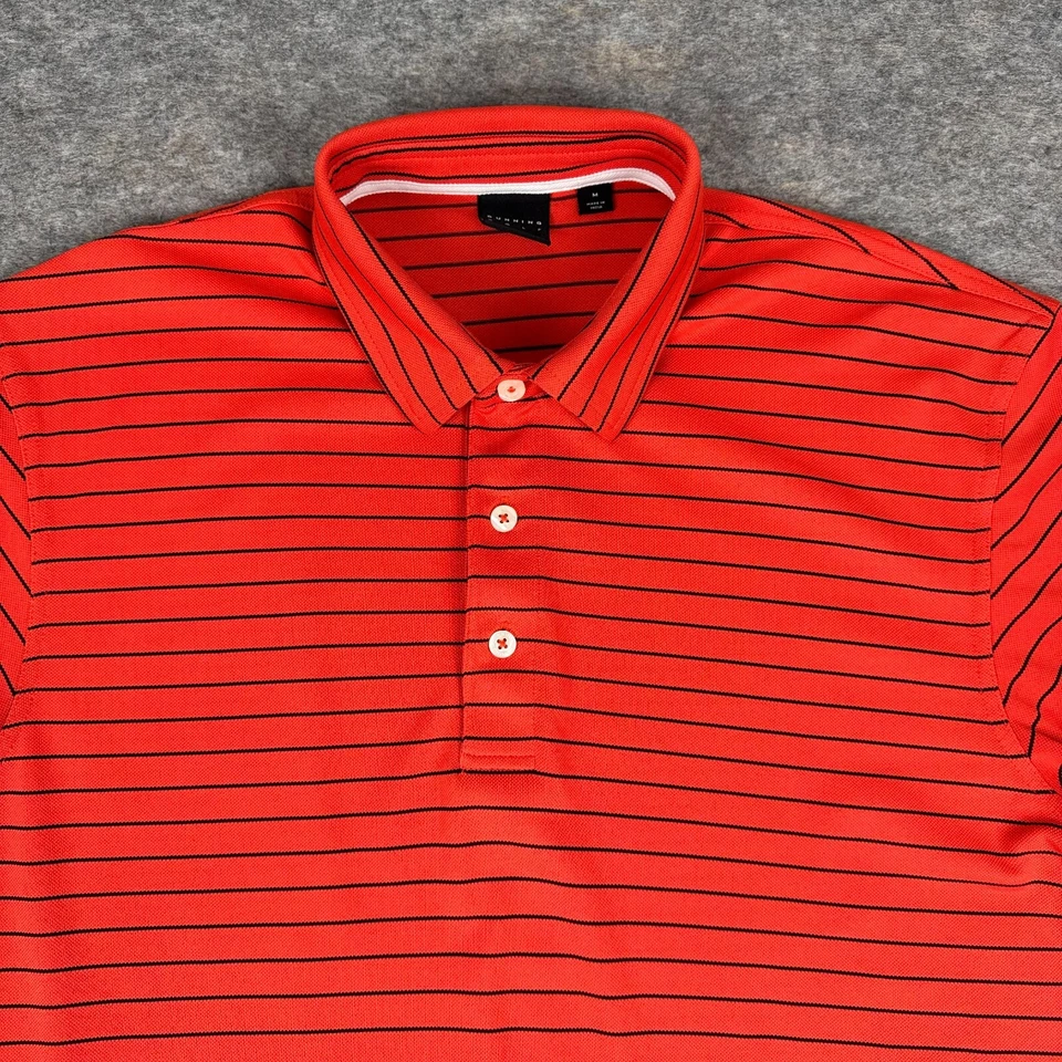 Camisa polo de golf Dunning naranja a rayas para hombre mediana M Foto 2 de 4