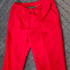 Harve Benard Vintage Wool Lined High Waist Trousers Red Size 12 Business