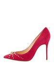 AUTH NEW WOMEN LOUBOUTIN DOOR KNOCK 100 CYCLAMEN SUEDE STUDDED PUMPS/HEELS US 9 — photo 2