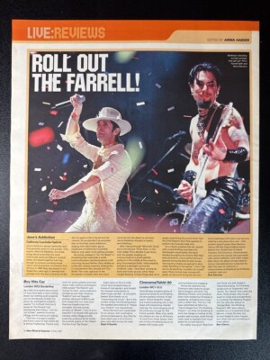 JANE'S ADDICTION - COACHELLA CALIFORNIA | 15X11'' 2001 MAGAZINE REVIEW L452