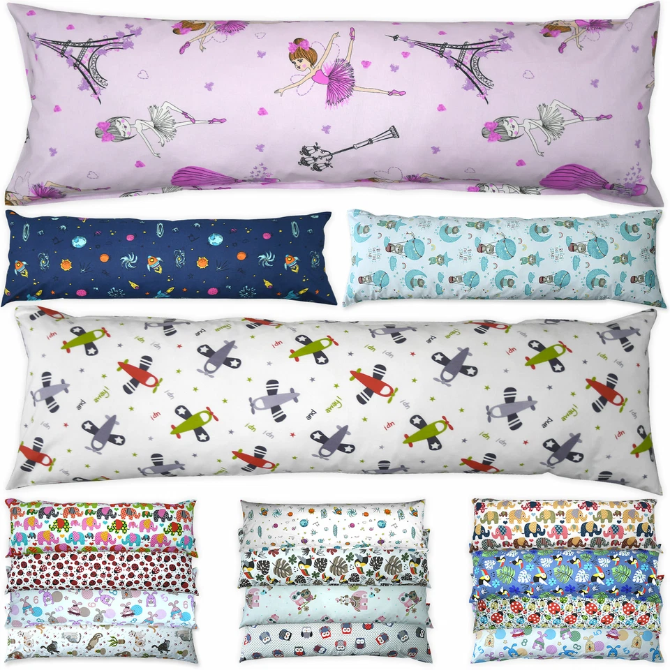 NURTEXTIL24 Seitenschläferkissen Bezug Renforce XXL Kissenhülle 40x145 40x200