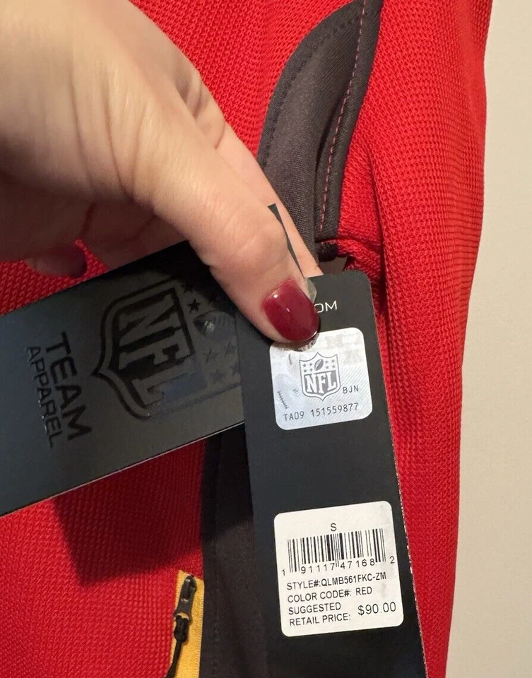 Kansas City Chiefs Adulto Grande Equipo NFL Ropa Cuarto Cremallera Chaqueta Forro Polar Foto 4 de 4