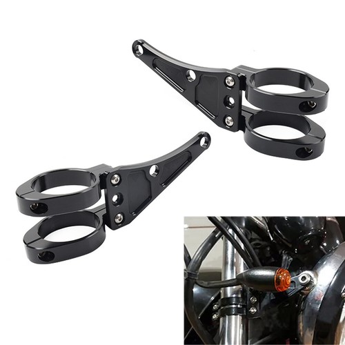 49MM Motorrad Scheinwerfer Halterung Clamp Gabel Rohr Halter Für Harley Schwarz