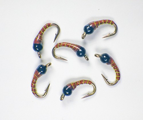 Zebra Midge Tungsten Nymphs Caramel - Premium Forellen Fliegenfischen Fliegen - Bild 1 von 24