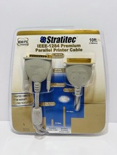 Stratitec Premium IEEE-1284 Parallel Printer Cable 24kt Gold Connectors-10 ft