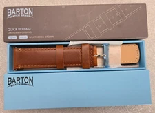Barton Watch Band Quick Release Leather 22mm Weathered Brown