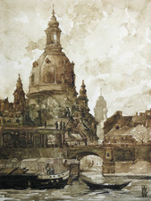 Dresden, Blick auf Elbe mit Frauenkirche (Sep...
