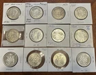 Lot of 12 Silver Canadian Fifty Cents Coins Mixed Dates