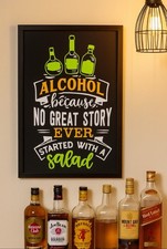 No Great Story Started With Salad Wall/door Plaque. Man Cave Or Home Bar Ideas