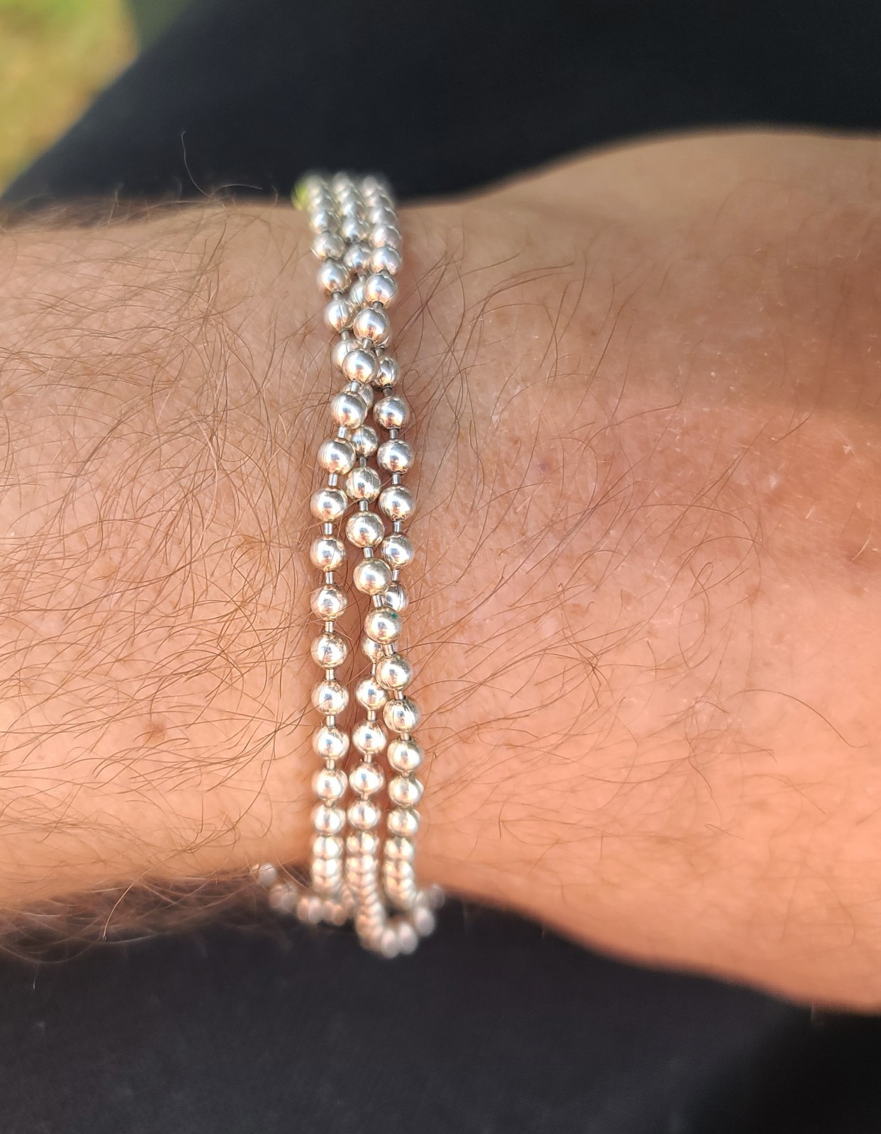 Sterling 925 Solid Silver Large Ball Bead Chain B… - image 10