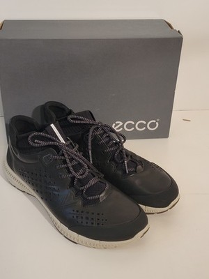 Ecco Intrinsic Trail Shoes Womens 8-8.5 Black Noir Leather Athletic Sneaker