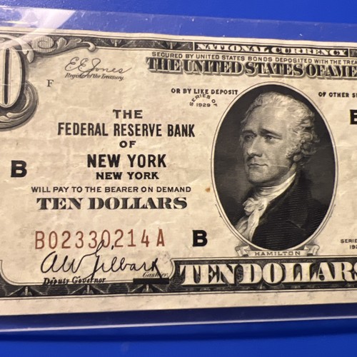 1929 $10 NEW YORK FEDERAL RESERVE BANK NOTE FRBN - TEN DOLLAR Ungraded - Picture 5 of 11