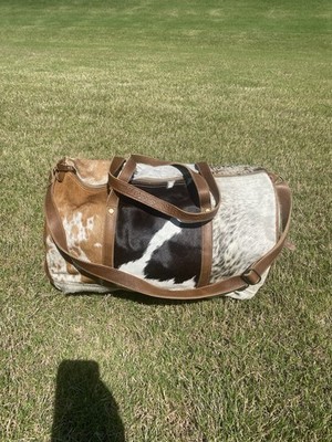 Myra Cowhide Hair Duffel Bag Overnight Luggage