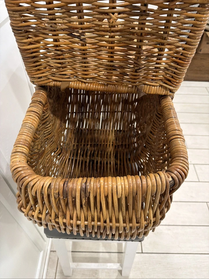 Enorme cesta de picnic - almacenamiento de mimbre ratán tejido Foto 3 de 4